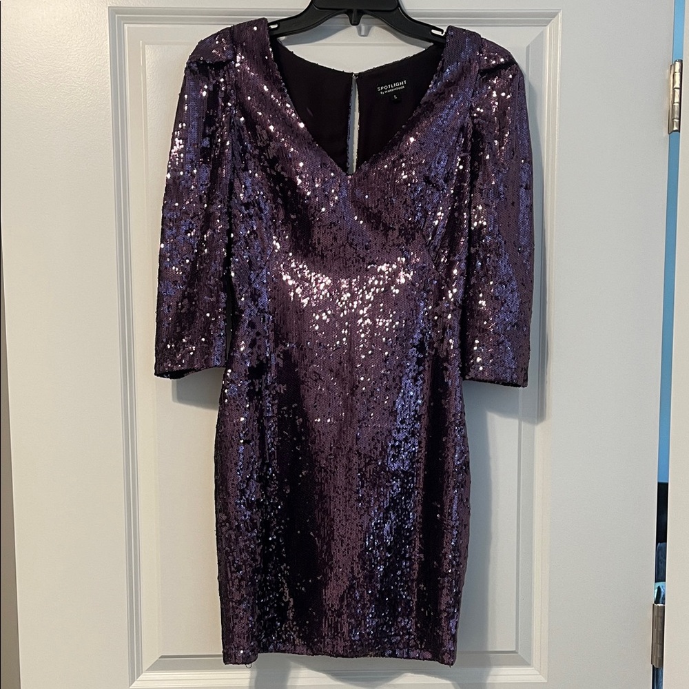 Shimmering Purple Sequin Mini Dress
